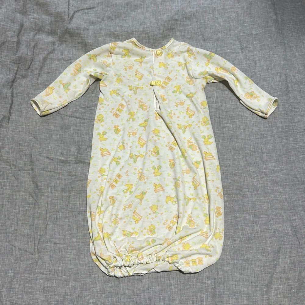 Vintage Carters Layette Size Rayon Yellow Sleep Sack One Piece
